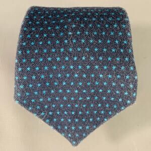 ADAM KIMMEL Navy Stars Cotton Skinny Tie